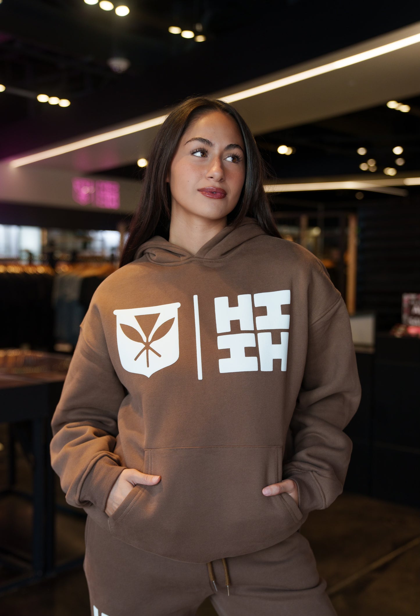 Chocolate Simple Logo Hoodie