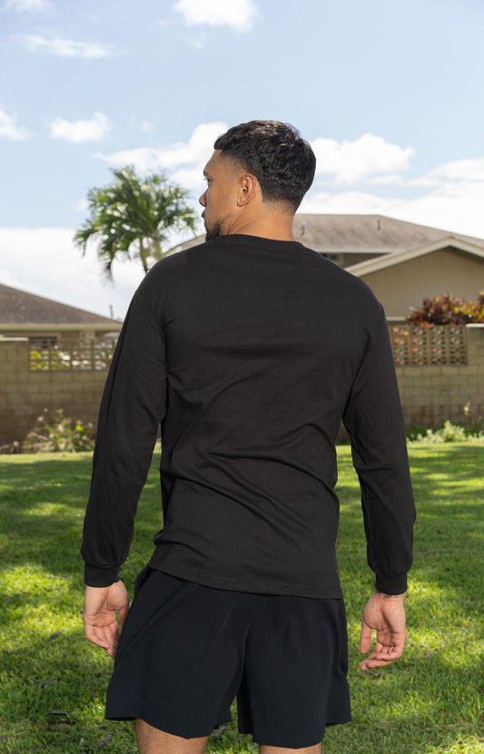 Black Stacked Logo Long Sleeve