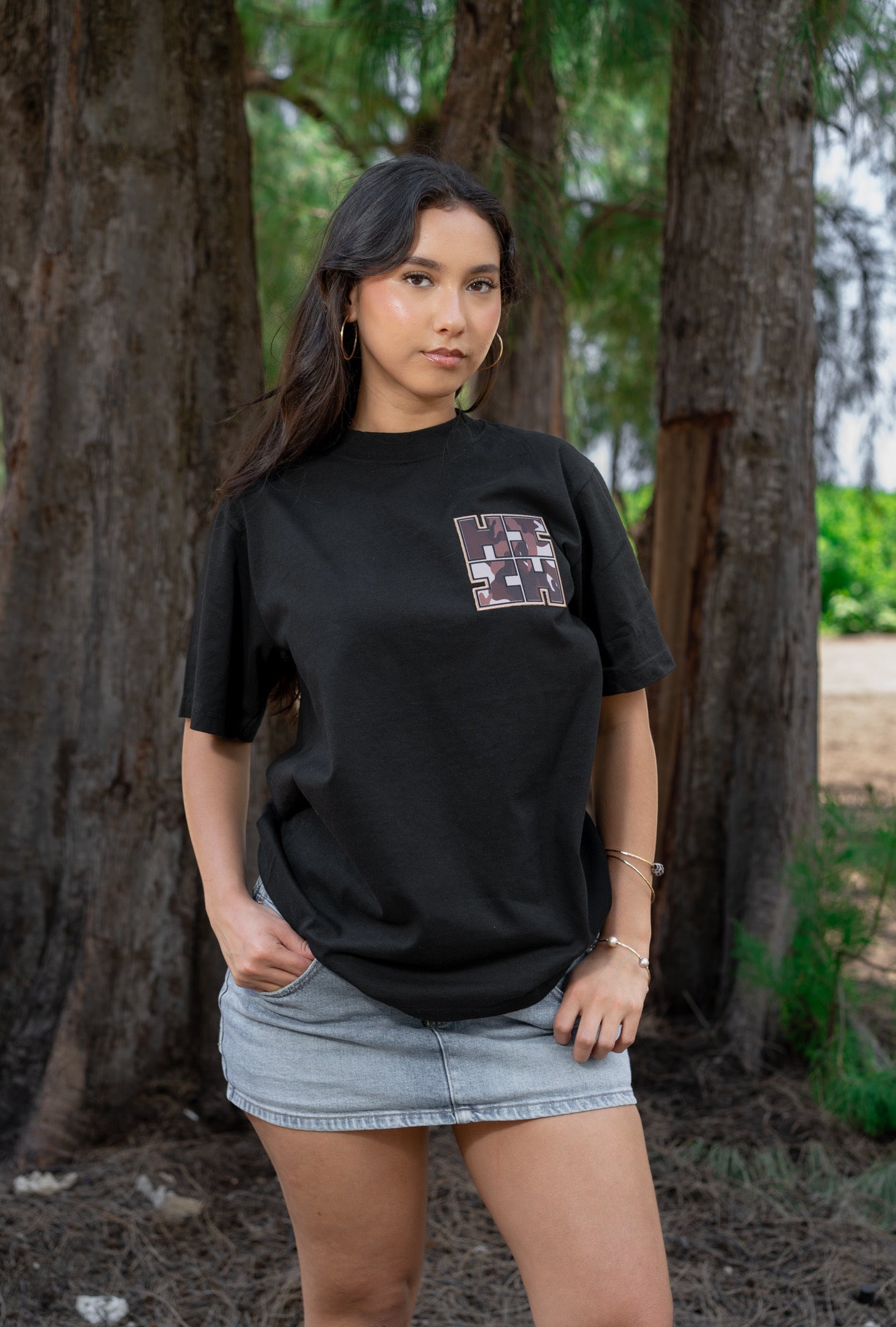 Black Mix Camo T-Shirt