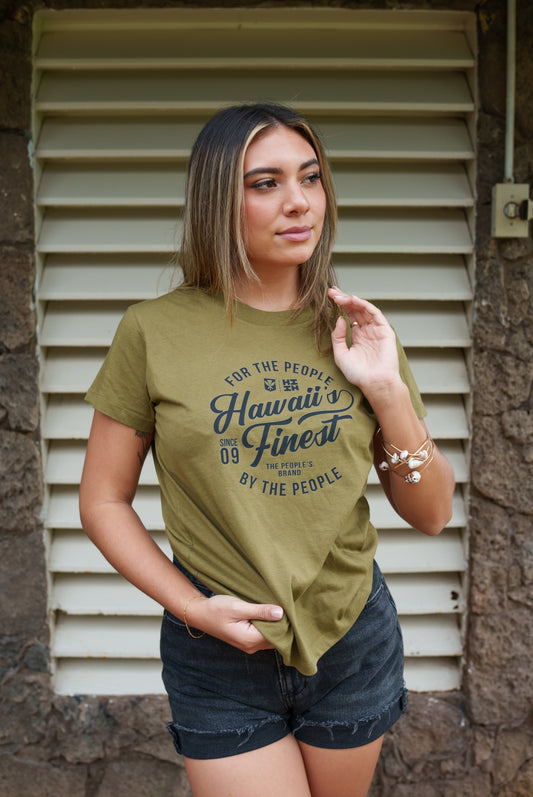 Women's For The People -Olive Boyfriend Tee