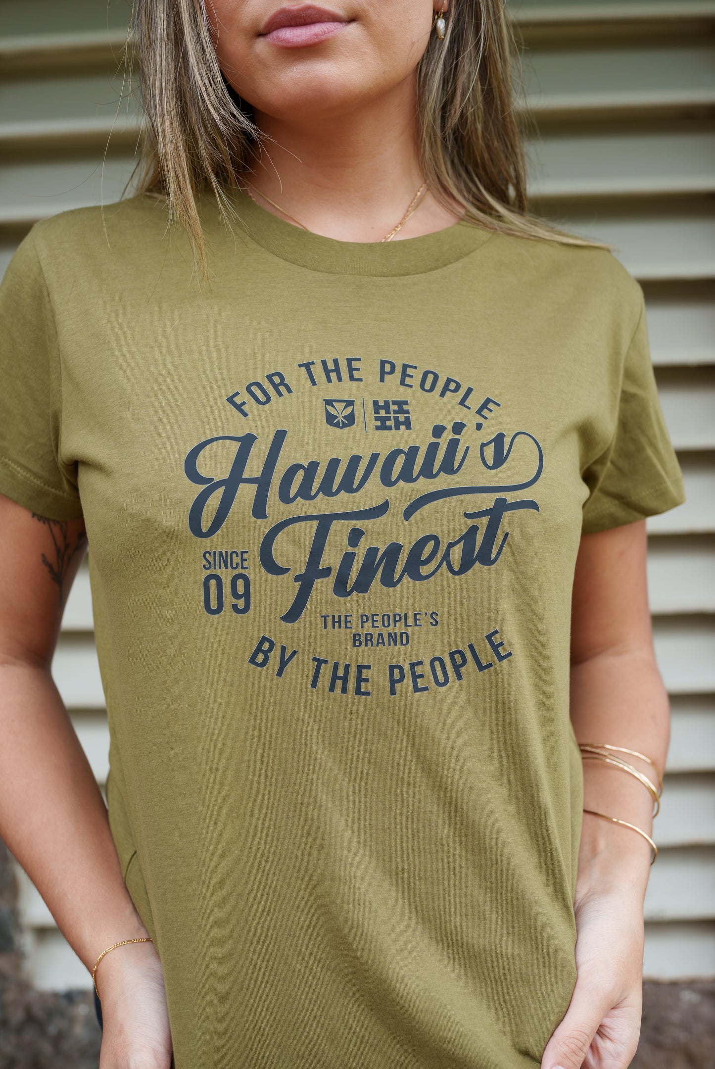 Women's For The People -Olive Boyfriend Tee
