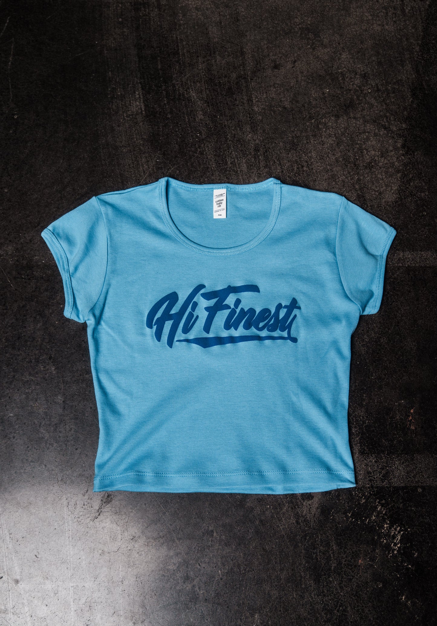 Blue HI Finest Womens Crop Top