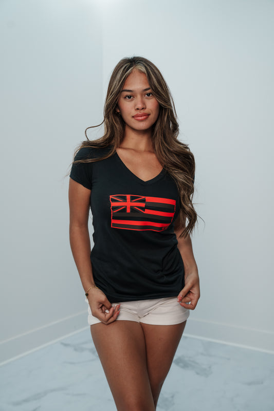 Women's Red Flag Top - Black/Red