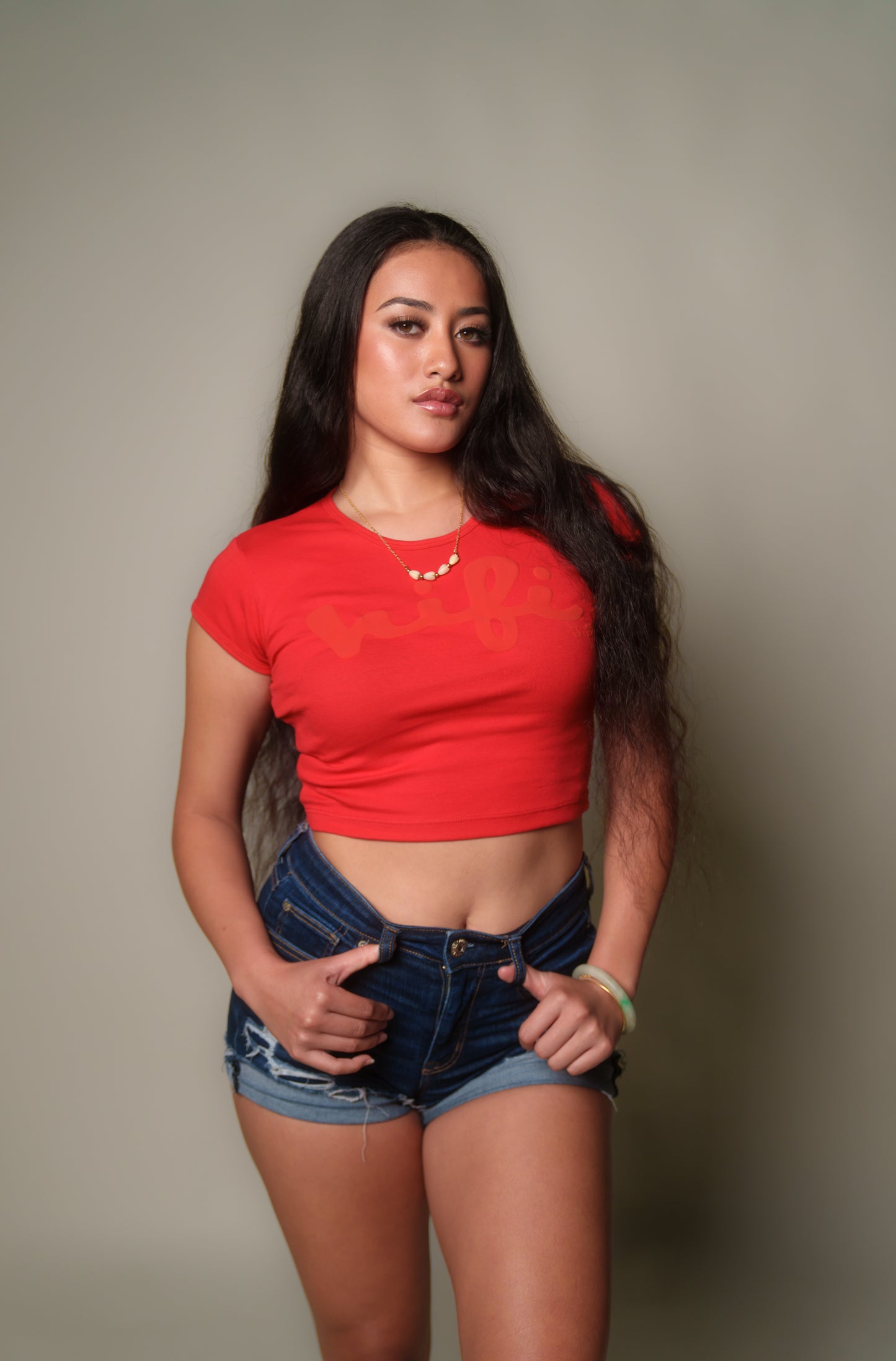 Red Chunky HIFI Womens Crop Top