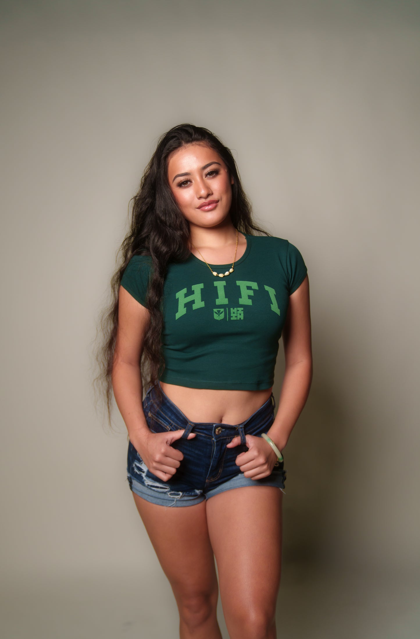 Green HIFI Womens Crop Top