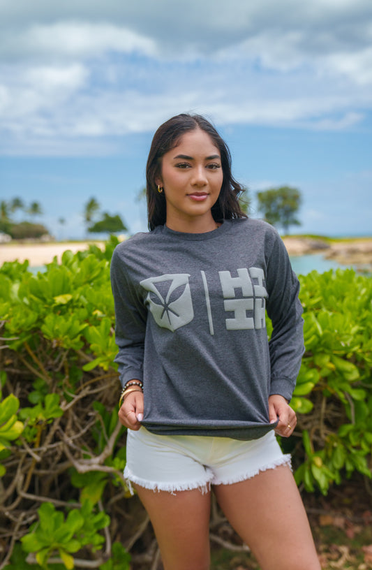 Charcoal Simple Logo Long Sleeve
