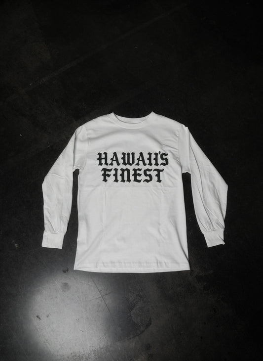 White Long Sleeve Sports Logo