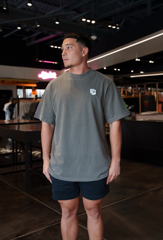 Gray Split Logo Oversized T-Shirt