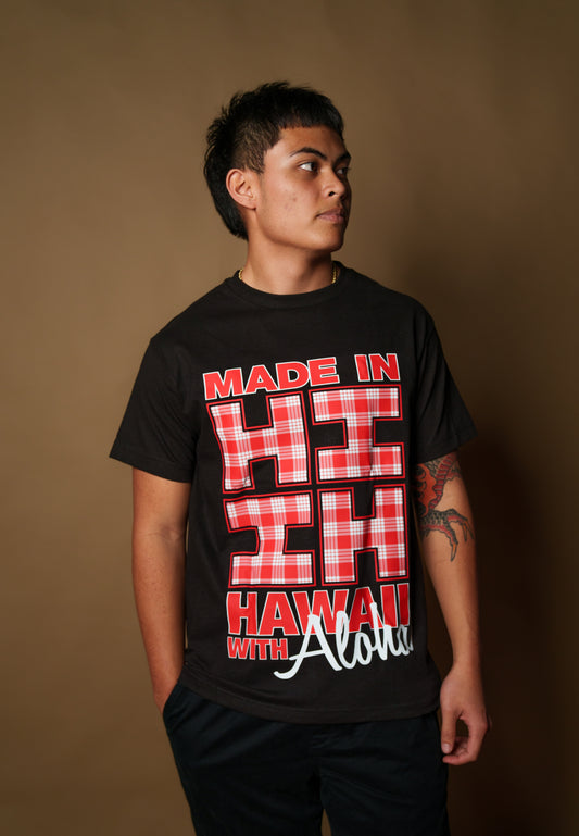 Made in Hawaii Black T-Shirt - Black/Red