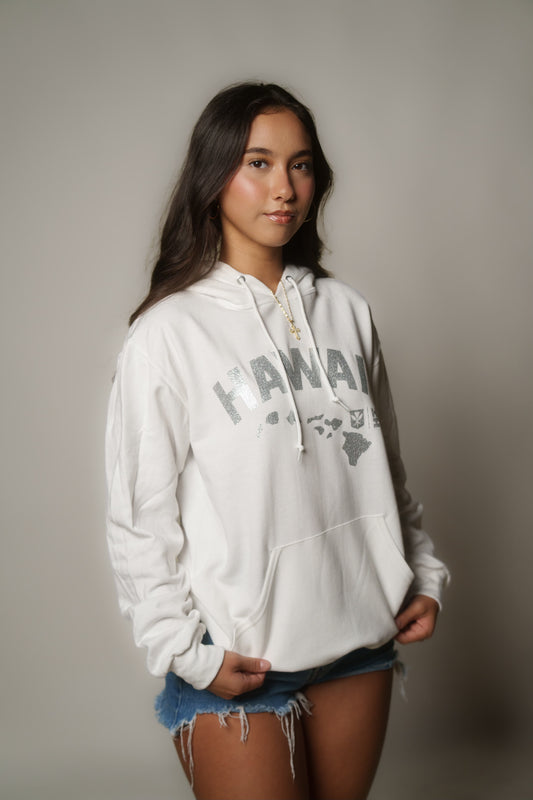 Hawai'i Islands White Hoodie