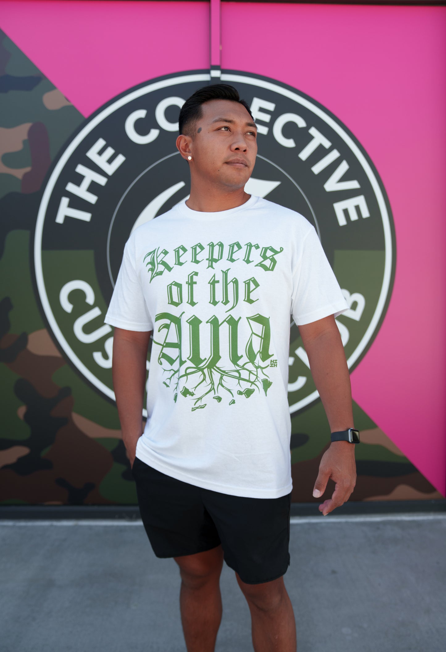 Keepers Of The Aina T-Shirt - White/Green