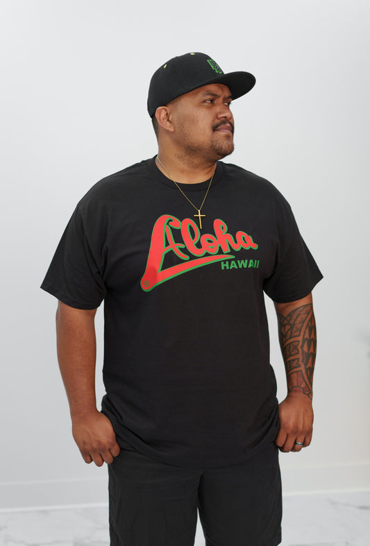 Aloha Red & Green T-Shirt - Black/Red