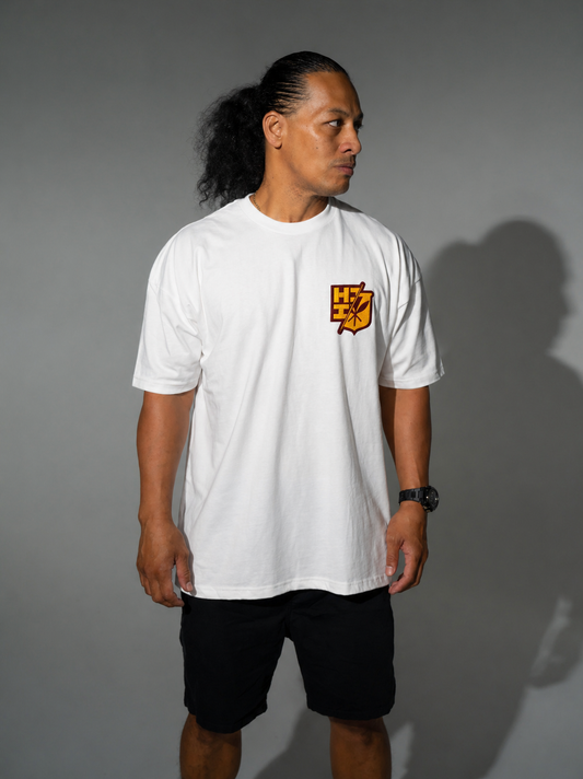 MAROON & GOLD WHITE T-SHIRT