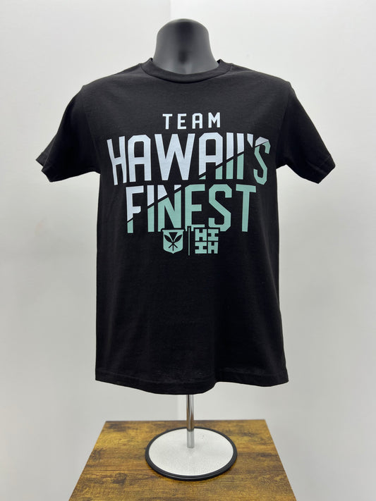 Team Hawaii's Finest Split T-Shirt - Black/Blue&White
