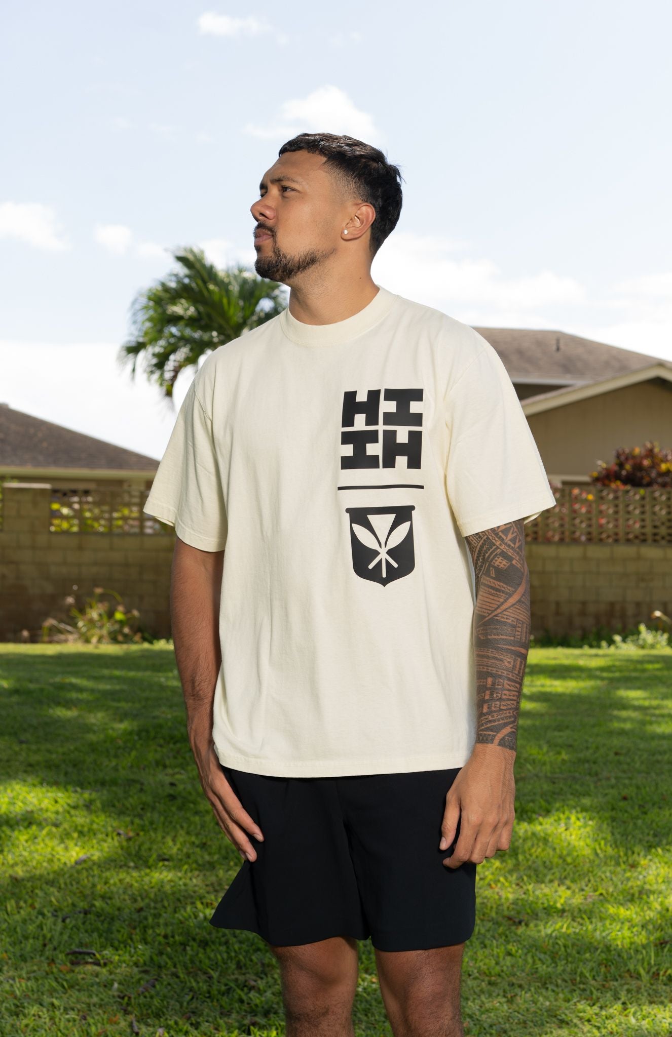 Cream Simple Logo T-Shirt