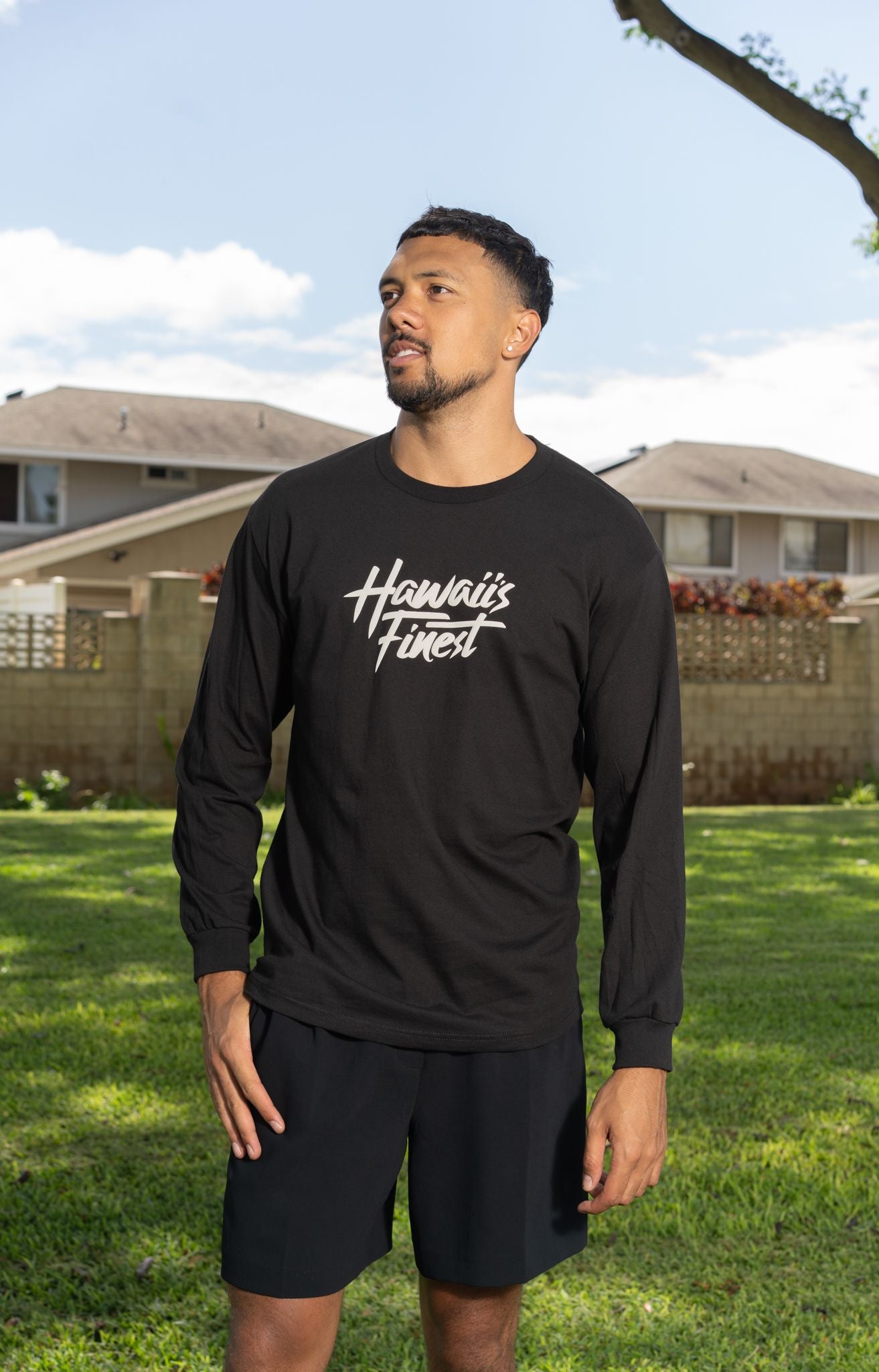 Black Stacked Logo Long Sleeve